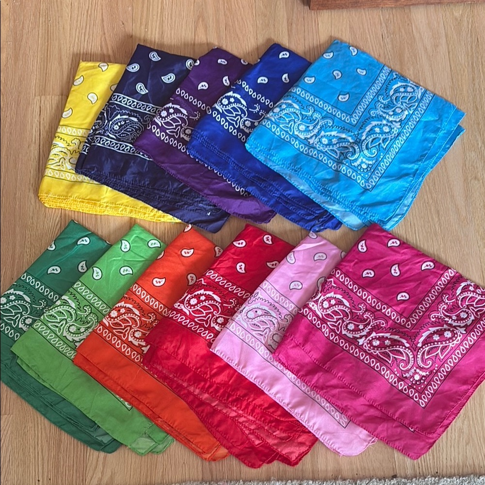 1 for 4, 3 for 6 etc Colorful Bandanas